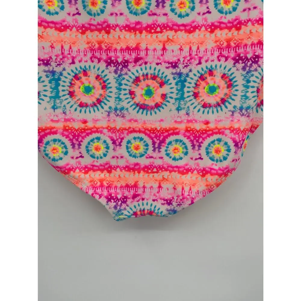 Wonder Nation Pink Printed Halter Neck One Piece Swimsuit Girls Size XL 14-16